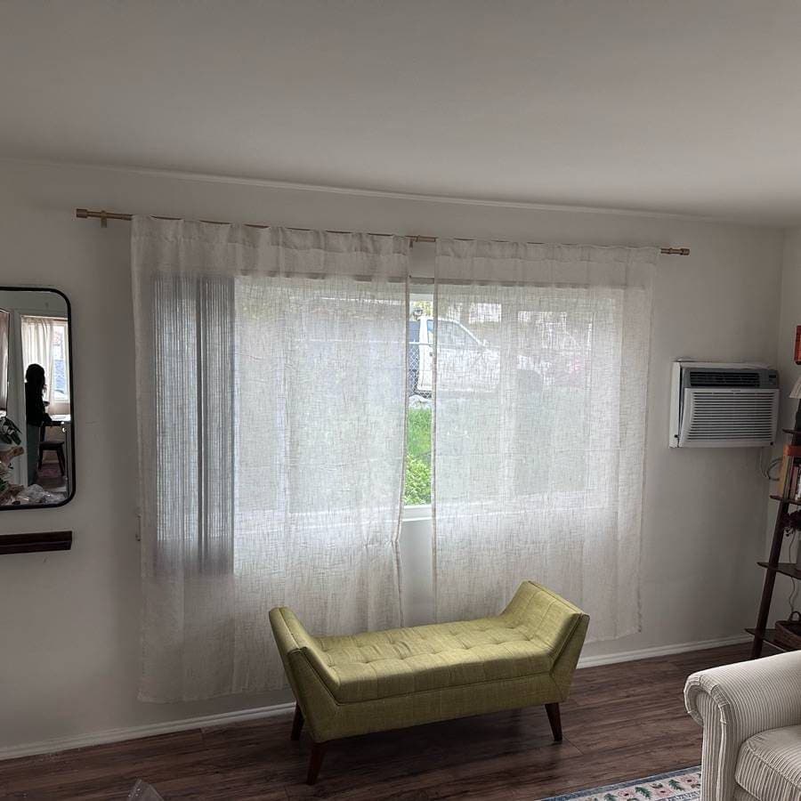 Curtain rod and blind placement measured