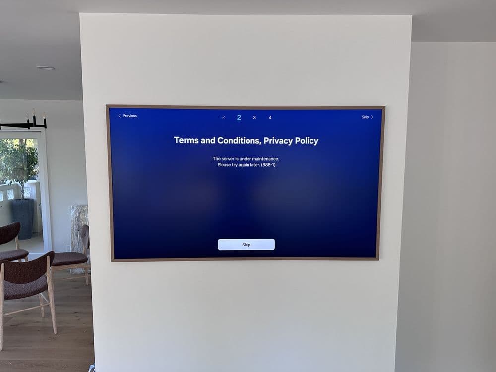 TV mounting with concealed cables